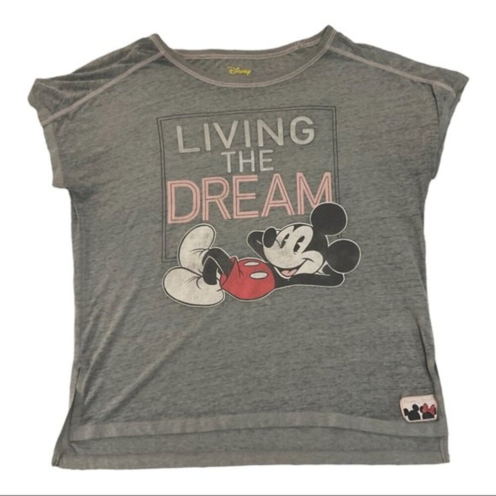 Disney Mickey Mouse "Living the Dream" Tissue T-Shirt Size S Character